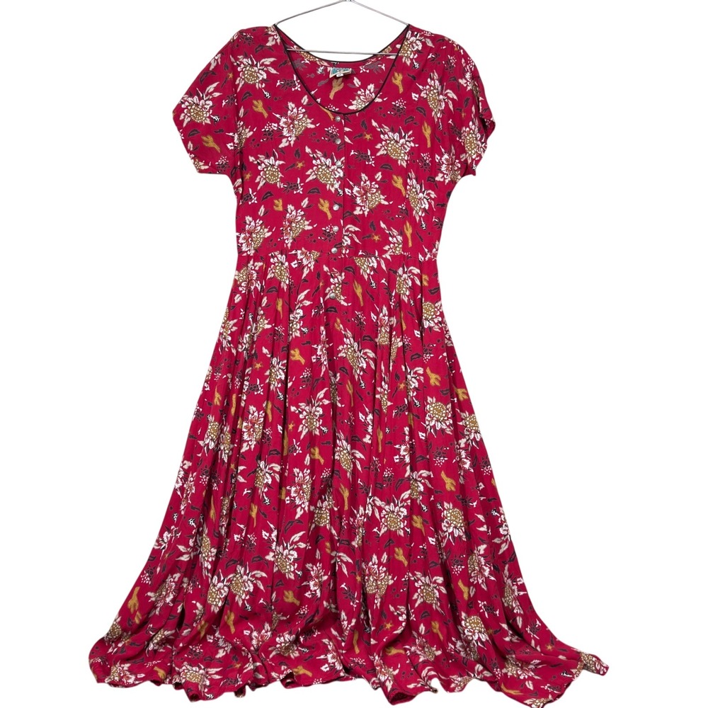 Desert West Sherry Holt Dress Medium Southwestern Cactus western cottage Midi